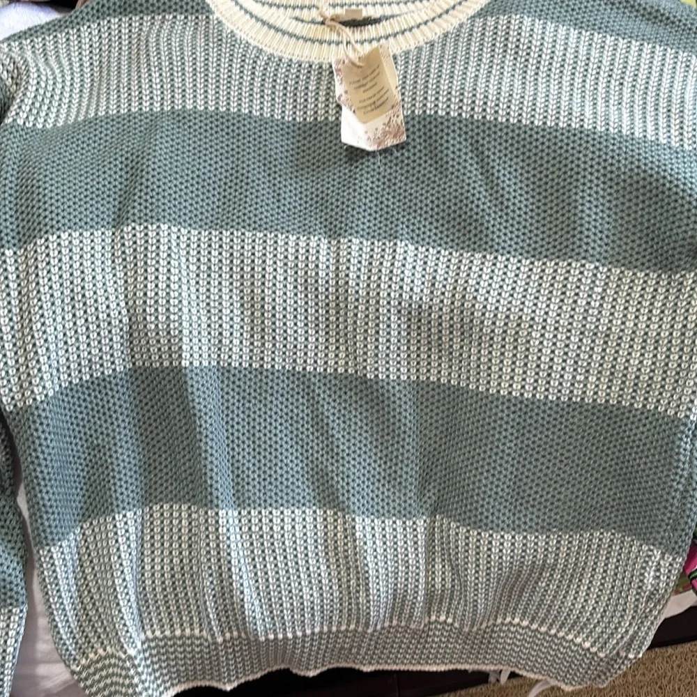 Hem & Thread Sage Striped Sweater - Picture 7 of 7